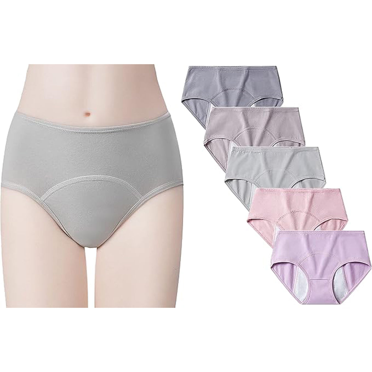 Leakproof Menstrual Underwear 5-Pack Cotton Protection Pants | Trifolium