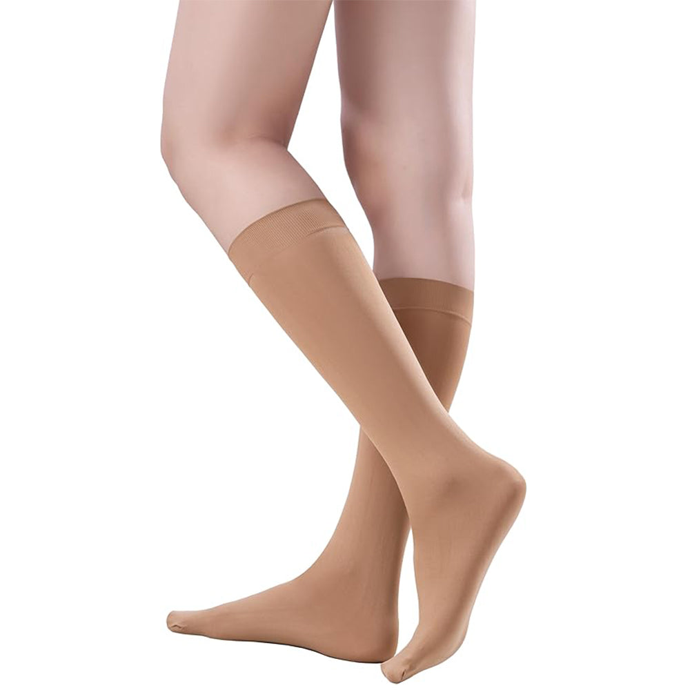 Trifolium Multiple Pack Women's 80 Denier Nylon Knee High Pop Socks with Comfort Top