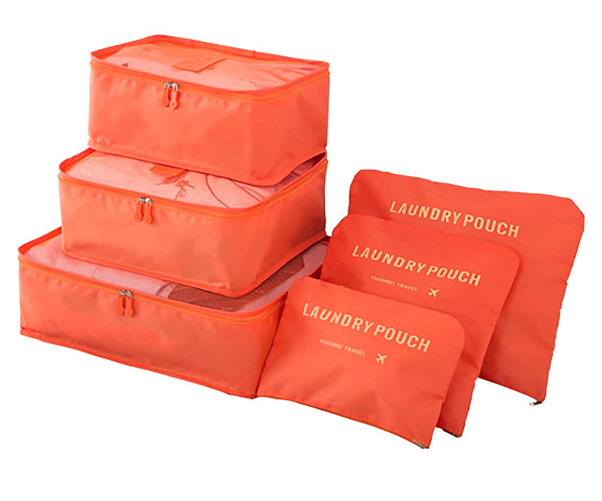 Trifolium 6PCS Travel Organiser Packing Cubes Set Luggage Bags Storage Suitcase Organisers (BURGUNDY)