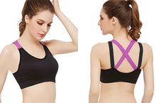 Charger l&#39;image dans la galerie, Women&#39;s Fashion Sports Bra Seamless Padded Yoga Gym Running Activewear Top Cross Back
