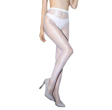 Charger l&#39;image dans la galerie, Women Sexy Sheer Oil Shiny Glossy Ultra Thin 1D Pantyhose High Waist Tights Stretch Smooth Stocking (Beige, High Waist)
