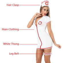 Charger l&#39;image dans la galerie, Women&#39;s Sexy Nurse Uniform Ladies Lingerie Set Erotic Costume Fancy Dress
