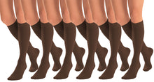 Load image into Gallery viewer, Women&#39;s Knee High Pop Socks Chocolate Brown 3 Or 6 PACK 70 Denier
