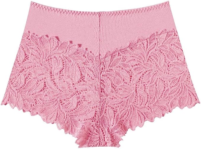 Trifolium High Waist French Knickers Floral Lace Panties Stretchy Sheer Cotton Underpants Boxer