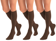 Load image into Gallery viewer, Women&#39;s Knee High Pop Socks Chocolate Brown 3 Or 6 PACK 70 Denier
