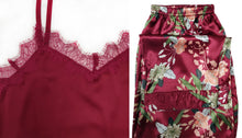Load image into Gallery viewer, Women Pyjama Sets Silk Satin Sleepwear 3 Pieces Robe Cami Lace Floral Sexy Nightwear Pajamas
