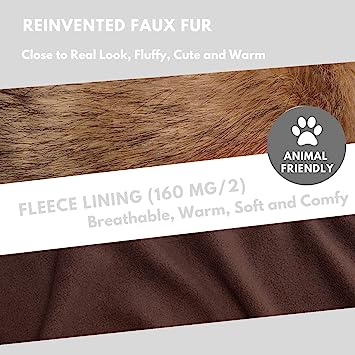 Trifolium Winter Faux Fur Headband for Women Fancy Ear Warmer with Stretch Fluffy Elastic Headband (One size Black Fox)