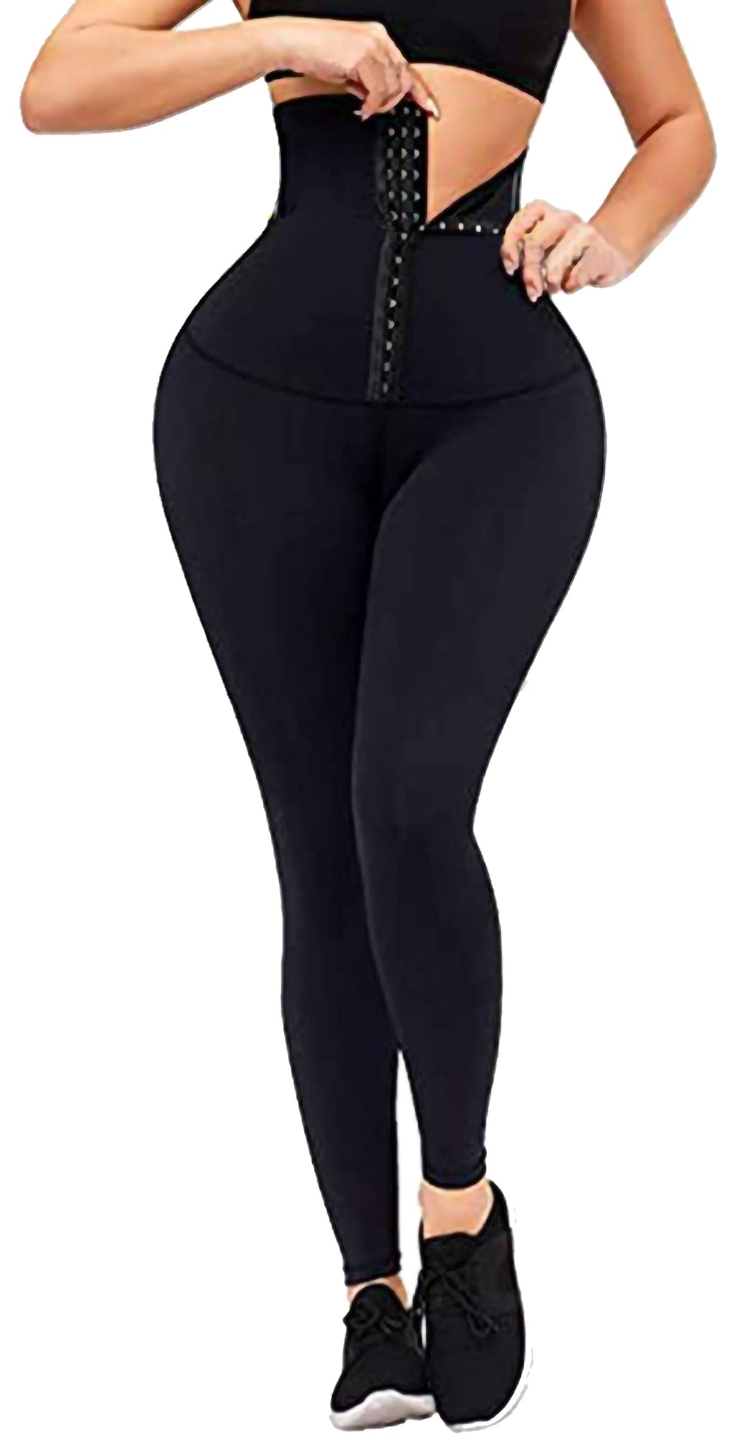 Trifolium Corset Gym Leggings Women High Waisted Slimming Body Shaper Tummy Control Yoga Pants Black