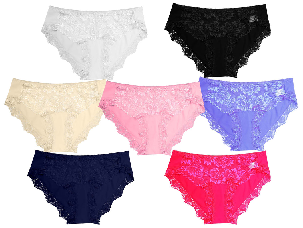 Trifolium 3/6 Pack Lace Panties Bikini Underwear Ladies Sexy Low Rise Knickers Brief