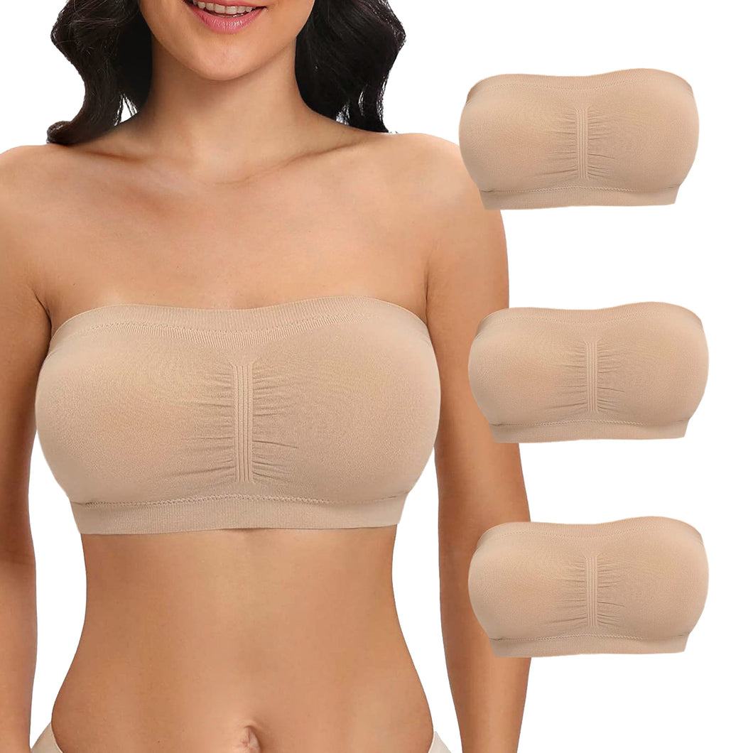 Trifolium Comfortable Seamless Bandeau Bra with Removable Pads for Women