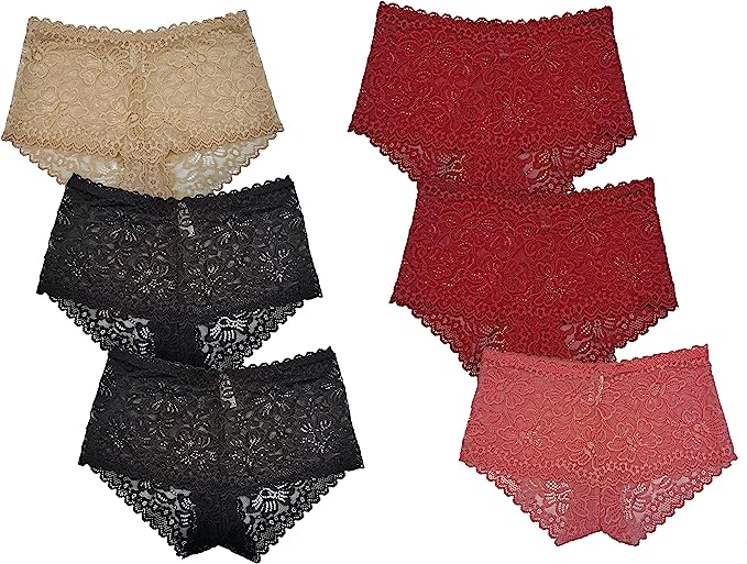 Women Sexy High Waist French Knickers Lace Panties Stretchy Brief Stretchy Sheer Underpants Floral Underwear