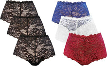 Charger l&#39;image dans la galerie, Trifolium 6 Pack Lace Thongs Panties Bikini Underwear Ladies Sexy High Waist String Knickers Tangas
