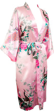 Charger l&#39;image dans la galerie, Trifolium Chemise+Kimono Robe Silky Satin Bath Gown Peacock And Blossoms Nightgown Oriental Floral Bathrobe Gift Bridesmaid Wedding Sexy Pyjama
