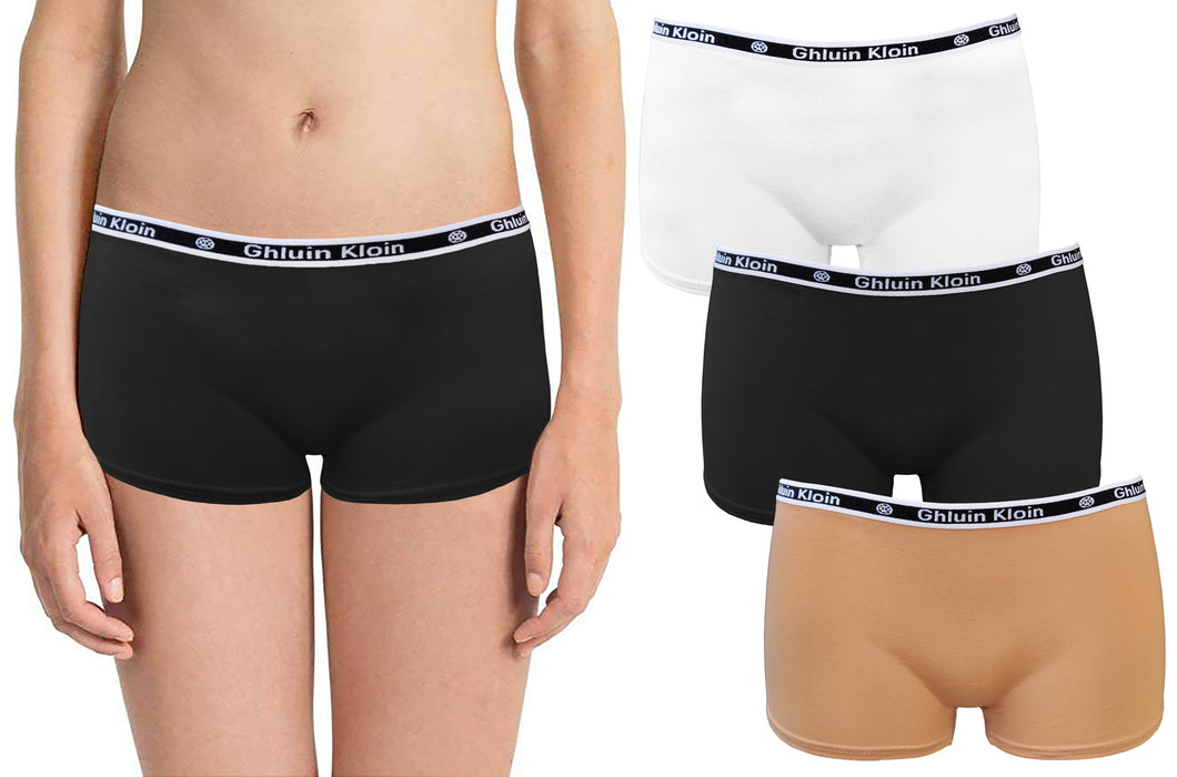Women's 6 PACK Boxer Shorts Girl's Cotton Boyshorts Comfortable Underwear