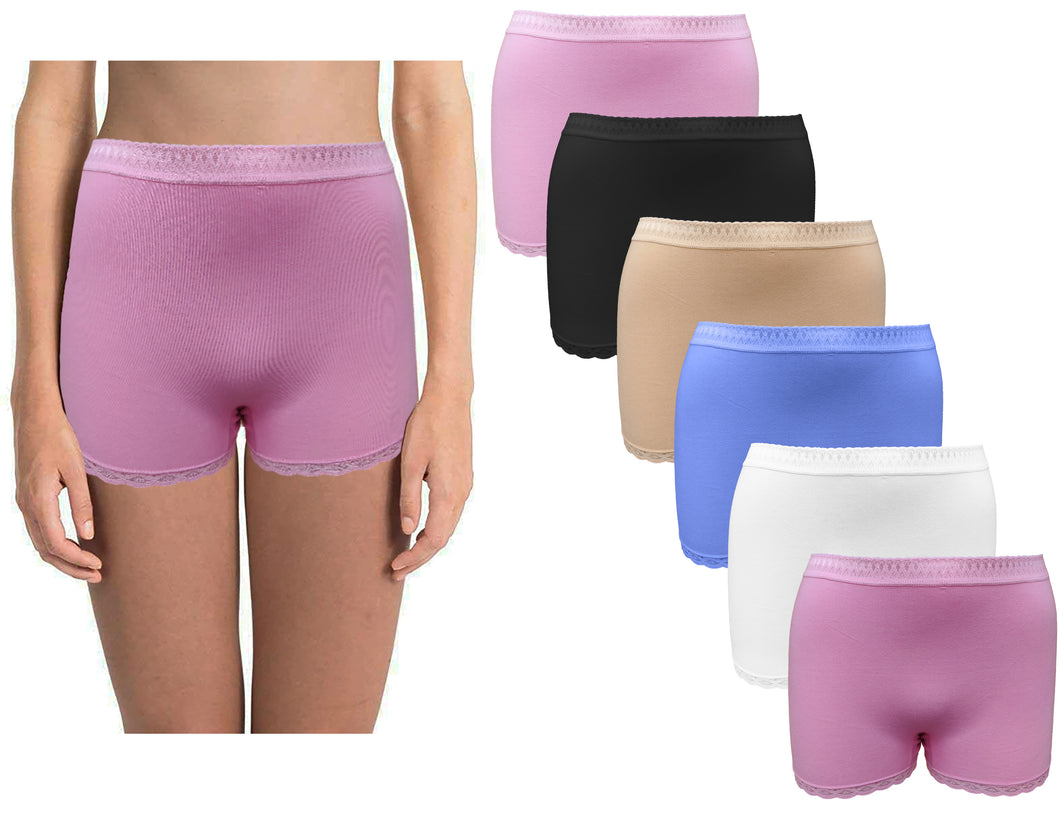 Women's Boyshorts 4-Pack High Waist Cotton Sexy Lace Underwear Comfy Stretch Boxer Shorts Girls Panties
