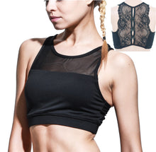 Charger l&#39;image dans la galerie, Women Ladies Yoga Sport Bra Seamless Removable Padded with Lace Back
