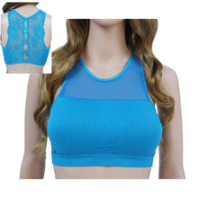 Load image into Gallery viewer, Women Ladies Yoga Sport Bra Seamless Removable Padded with Lace Back
