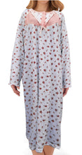 Load image into Gallery viewer, Women&#39;s Nightdress Long Sleeve Nightshirt 100% Cotton Nightwear Plus Size Ladies Pajamas Flowers Print

