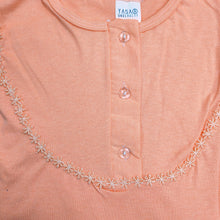 Charger l&#39;image dans la galerie, Trifolium Women Short Sleeve Button Up 100% Cotton Nightdress Round Neck Flora Long Nightie
