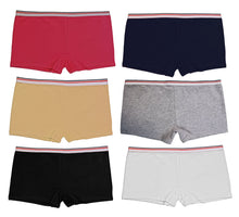 Load image into Gallery viewer, Trifolium 6 pack Ladies Girls Cotton Hipster Boxer Short Plain Block Colours woman
