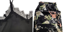 Charger l&#39;image dans la galerie, Women Pyjama Sets Silk Satin Sleepwear 3 Pieces Robe Cami Lace Floral Sexy Nightwear Pajamas
