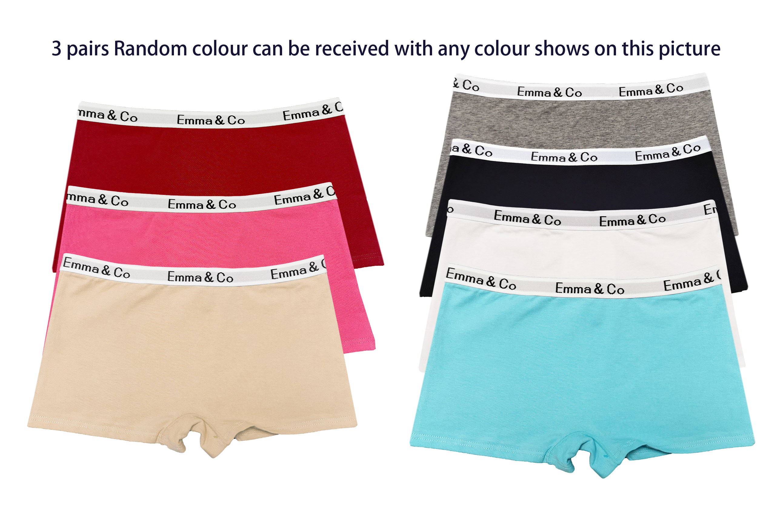 Trifolium Ladies Cotton Hipster Girls Boyshorts Boxer Plain Block Colours Underwear Short